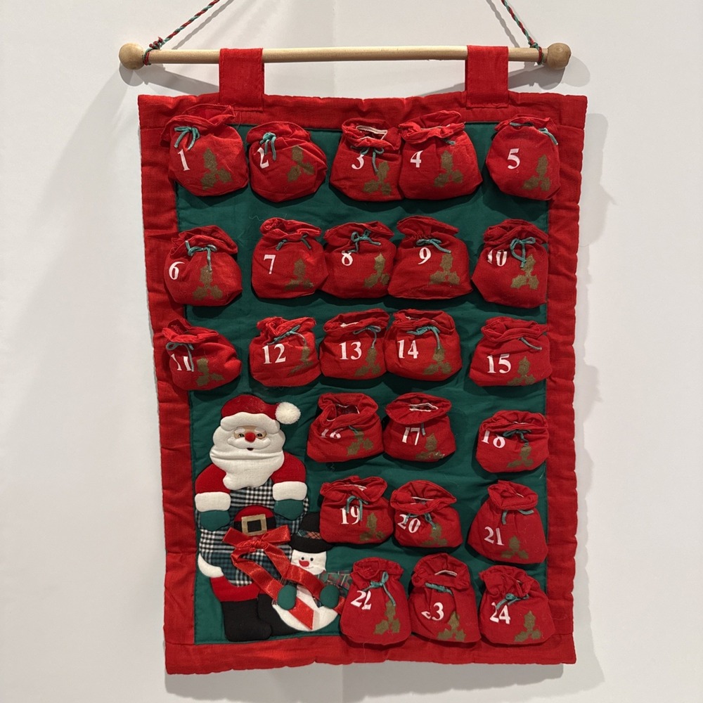 Vintage‎ Kurt Adler Soft Sculpture Advent Calendar Christmas 20 X 14"